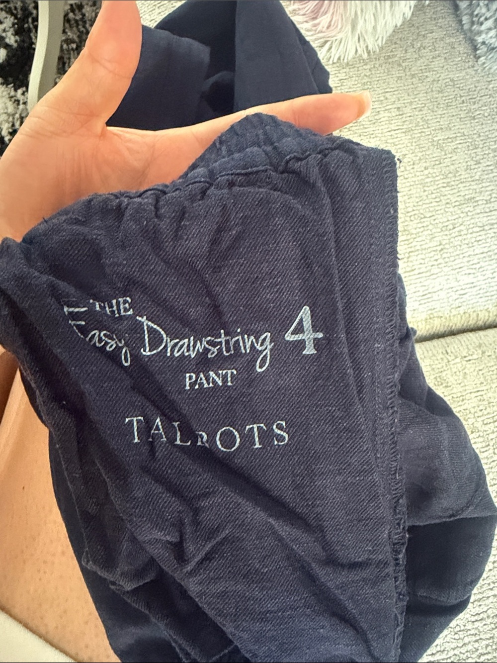 Talbots Navy Easy Drawstring Pant